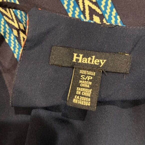 Hatley Meghan Dress Navy Blue Pink Herringbone Stripes Back Tassel Size Small - Picture 9 of 13